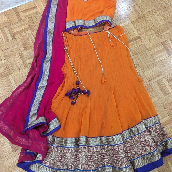 Orange and purple lehenga - Picture 5 of 6